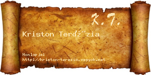 Kriston Terézia névjegykártya
